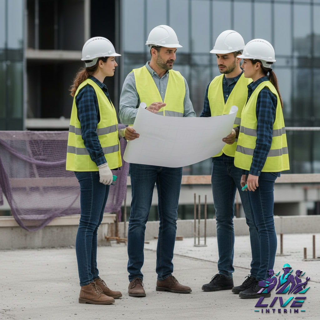 comment intégrer travailleurs détachés roumains - Un chef discute avec des ouvriers roumains sur un chantier.