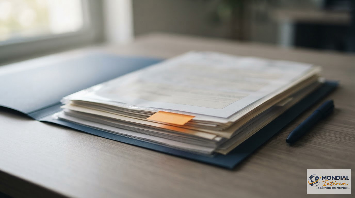 Un dossier administratif avec formulaires SIPSI et certificats A1 pour le détachement.