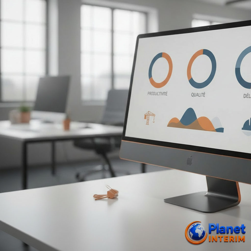 Tableau de bord de management de projet avec KPIs clairs.