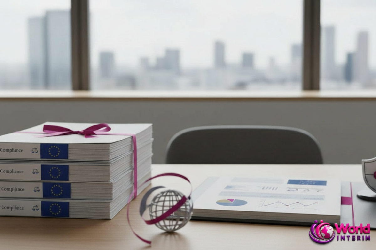 Bureau RH avec des documents de conformité européenne.