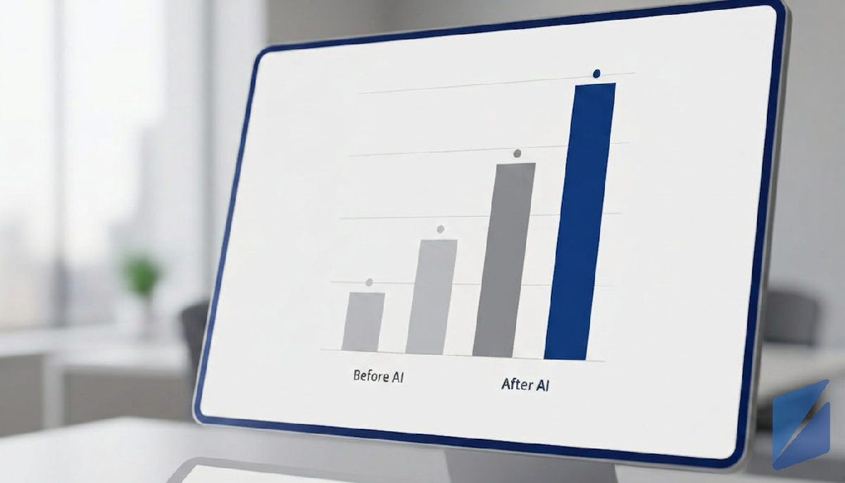 Bar chart illustrating sales growth from WordPress AI auto-publishing.