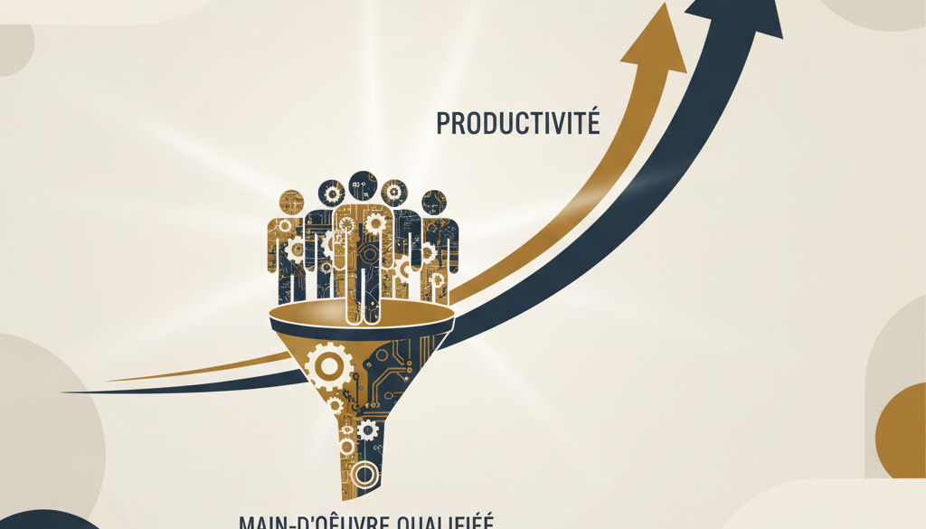 Graphique de croissance de productivité avec main-d'oeuvre qualifiée externe.