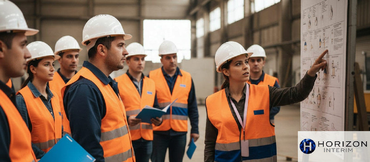 Formation sécurité intensive pour les ouvriers roumains le premier jour.