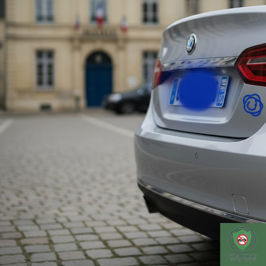 Voiture immatriculée hors UE risque malus : tout savoir Voiture avec plaque étrangère, symbole du malus écologique.