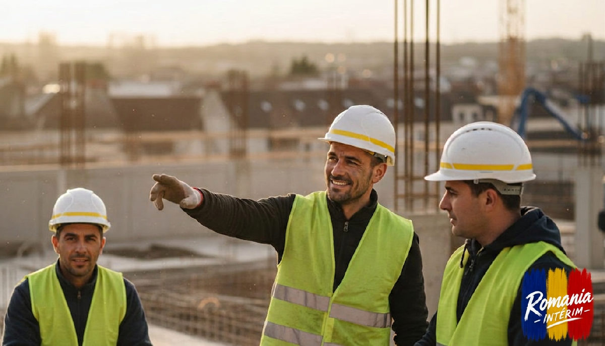 Travailleurs roumains sur un chantier français : succès de l'intérim international.