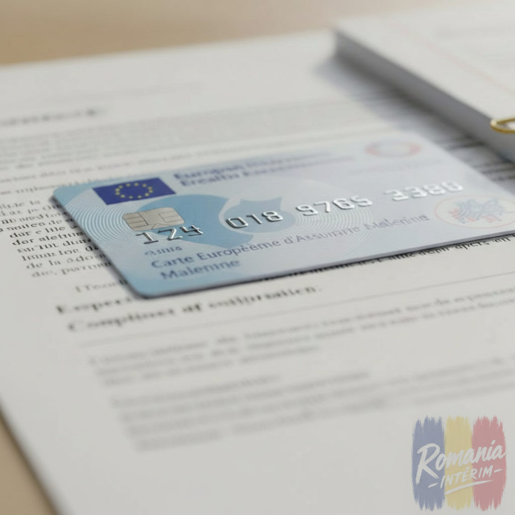 Carte Européenne d'Assurance Maladie sur un contrat de travail.