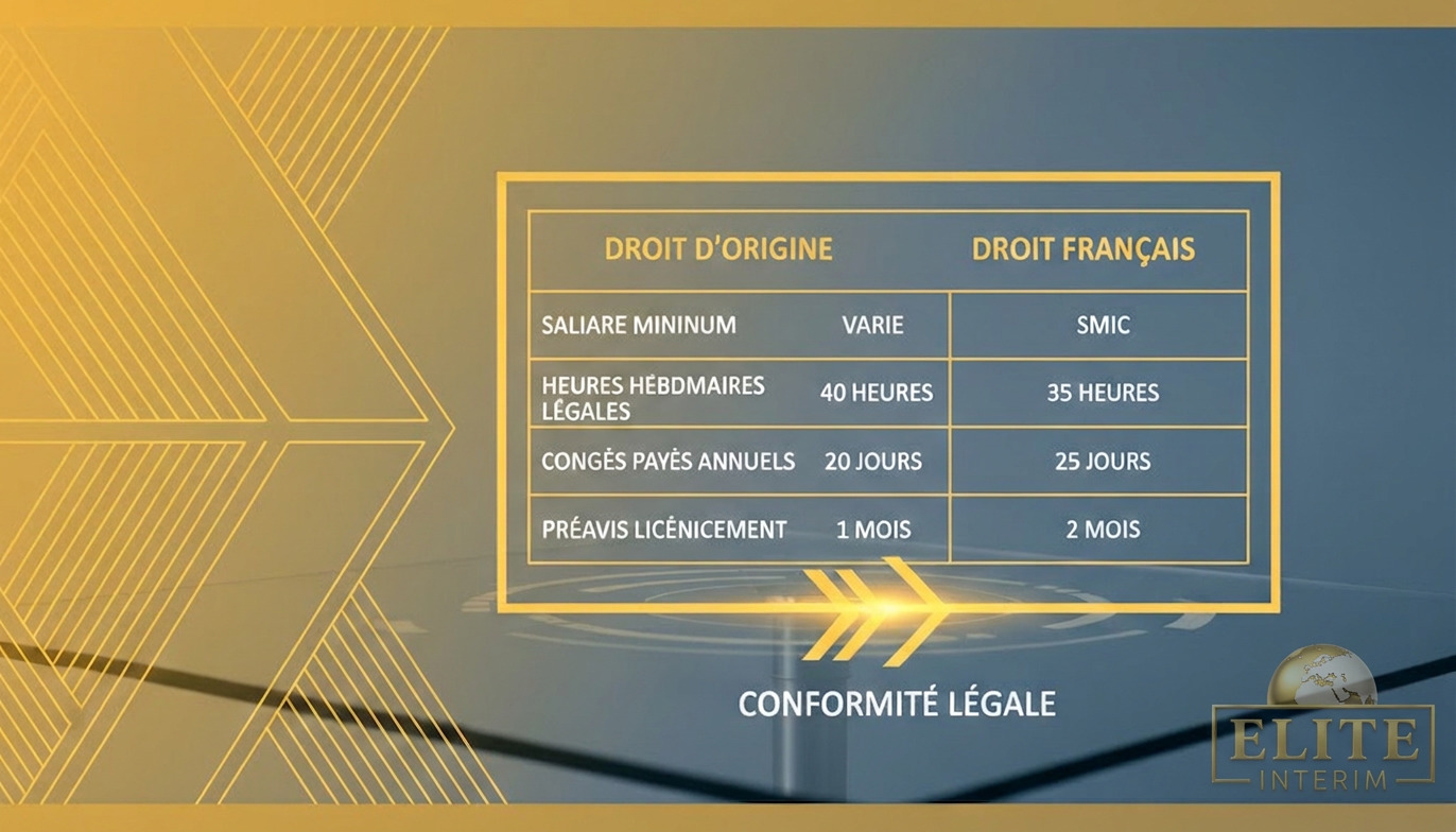 Comparaison des salaires et durées de travail entre deux juridictions.
