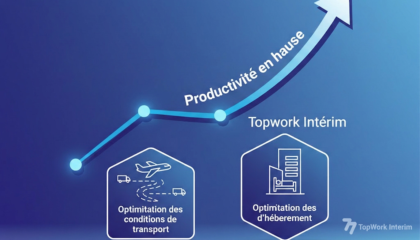 Graphique montrant la productivité en hausse grâce à l'optimisation du transport.
