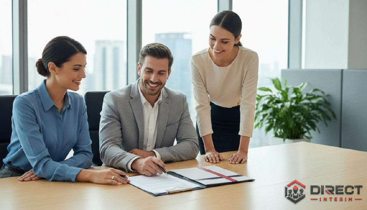 Professionnels RH discutant de partenariat et conformité RGPD.