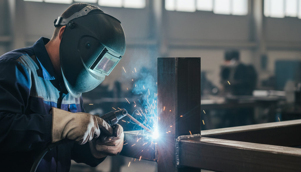Technicien roumain effectuant une soudure de haute précision.