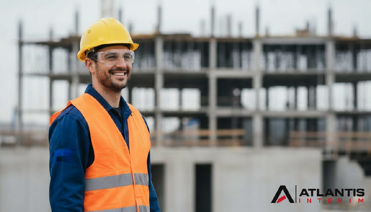 Ingénieur roumain confiant sur un chantier de construction en France.
