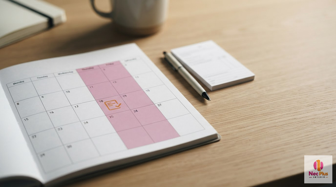 Un calendrier illustrant le délai de traitement pour l'obtention du formulaire A1.