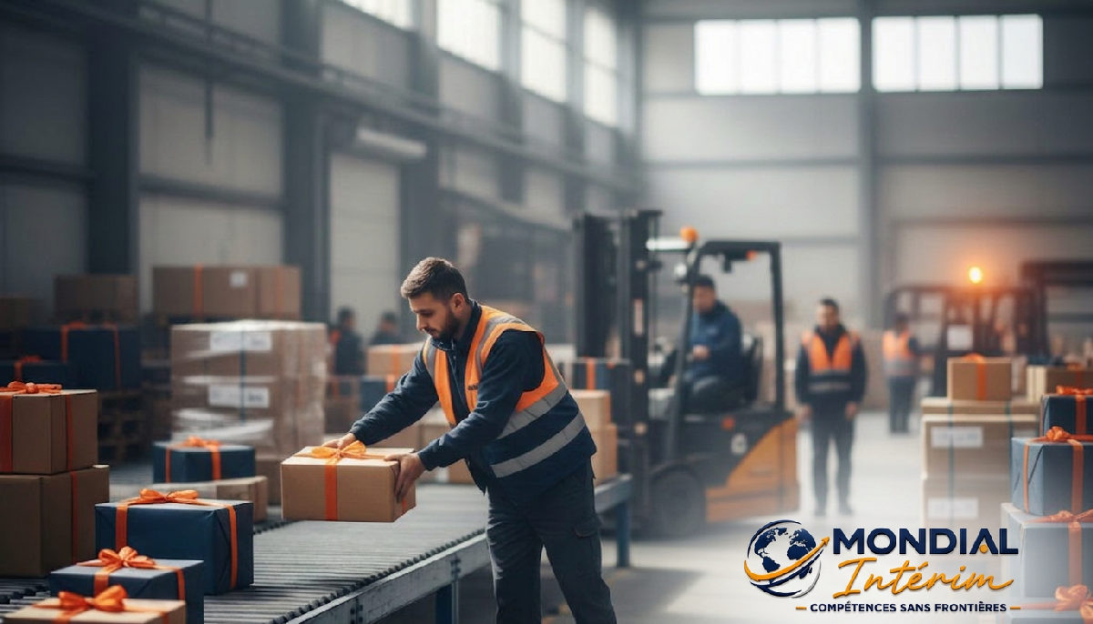 renforcer logistique pme fêtes roumains - Entrepôt logistique de PME animé pendant les fêtes de fin d'année.
