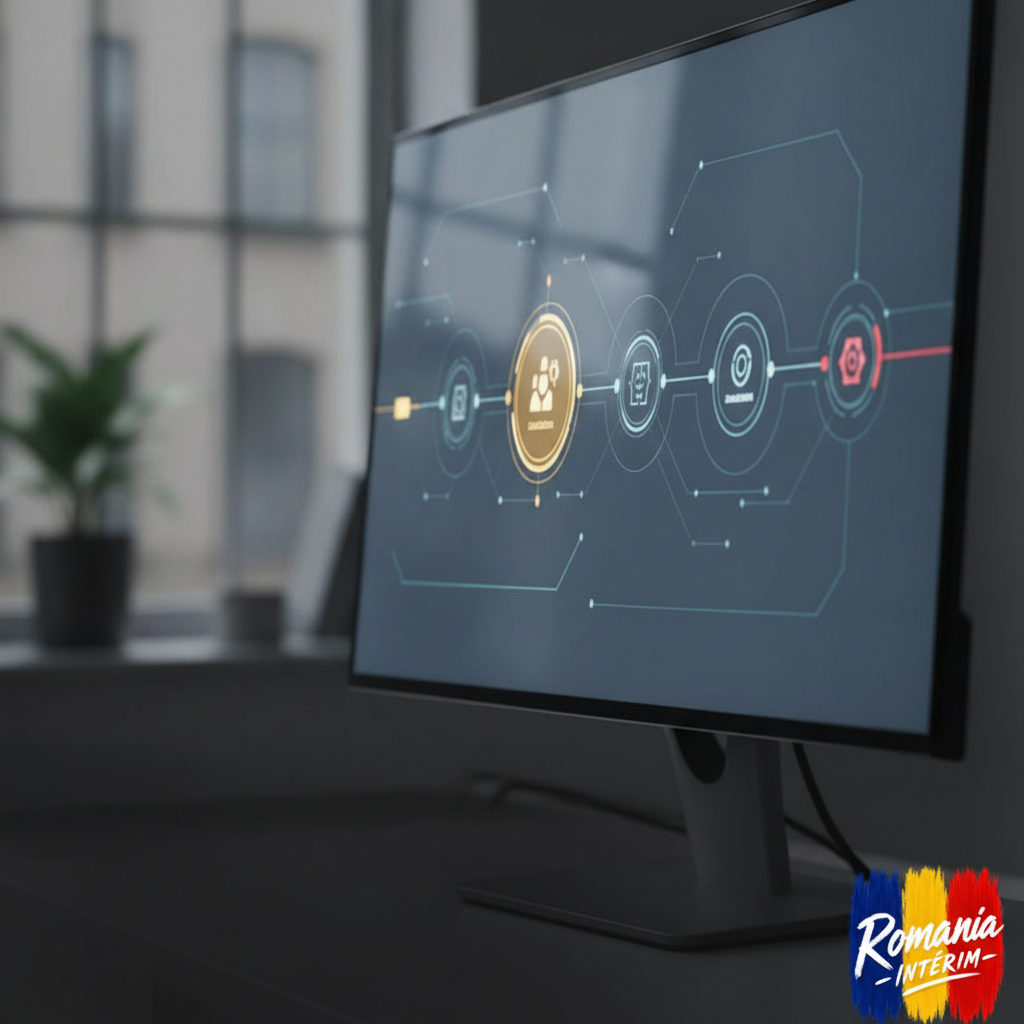 Tableau de bord numérique montrant un processus de recrutement simplifié.