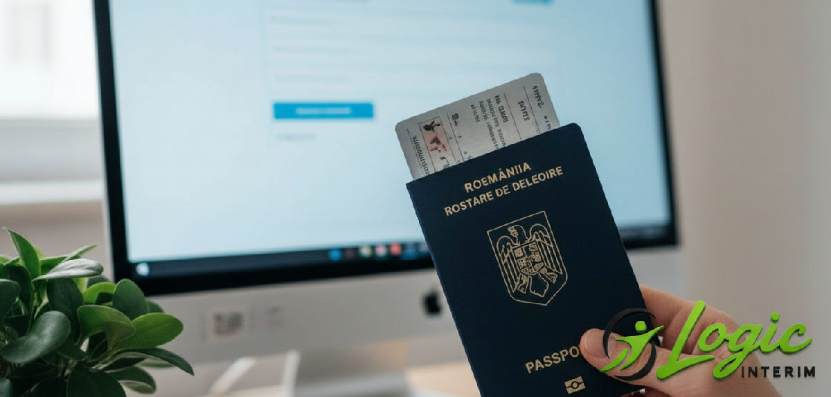 Portail SIPSI en ligne avec un passeport roumain, nature transfrontalière.