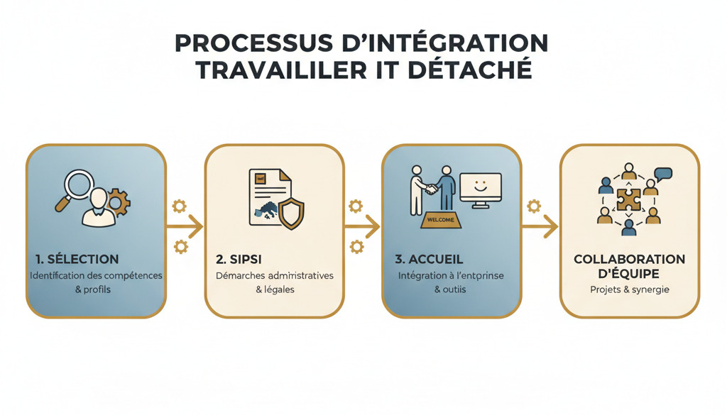 Infographie : intégration des travailleurs IT détachés en France.