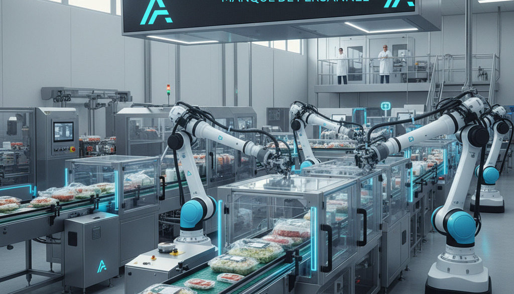 Chaîne de production automatisée dans l'industrie agroalimentaire.