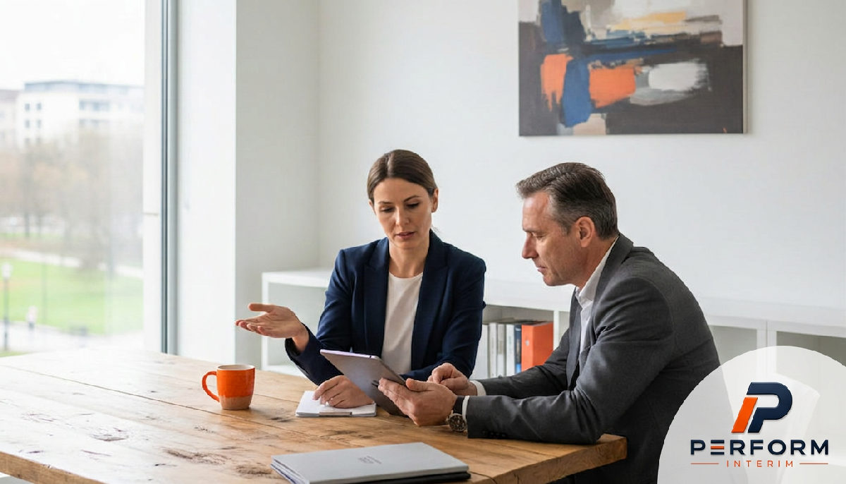 Conseiller expliquant le recrutement d'intérimaires roumains.