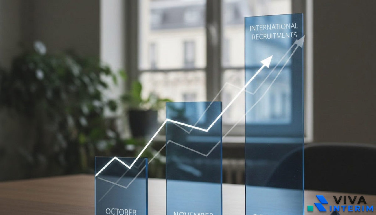 Graphique montrant la hausse des recrutements internationaux en France.