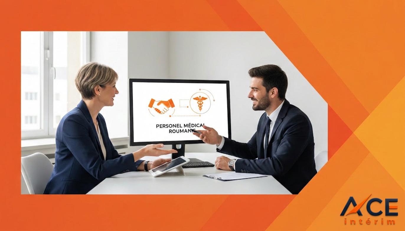 Un directeur RH français discute d'un contrat avec un professionnel d'Ace Interim.