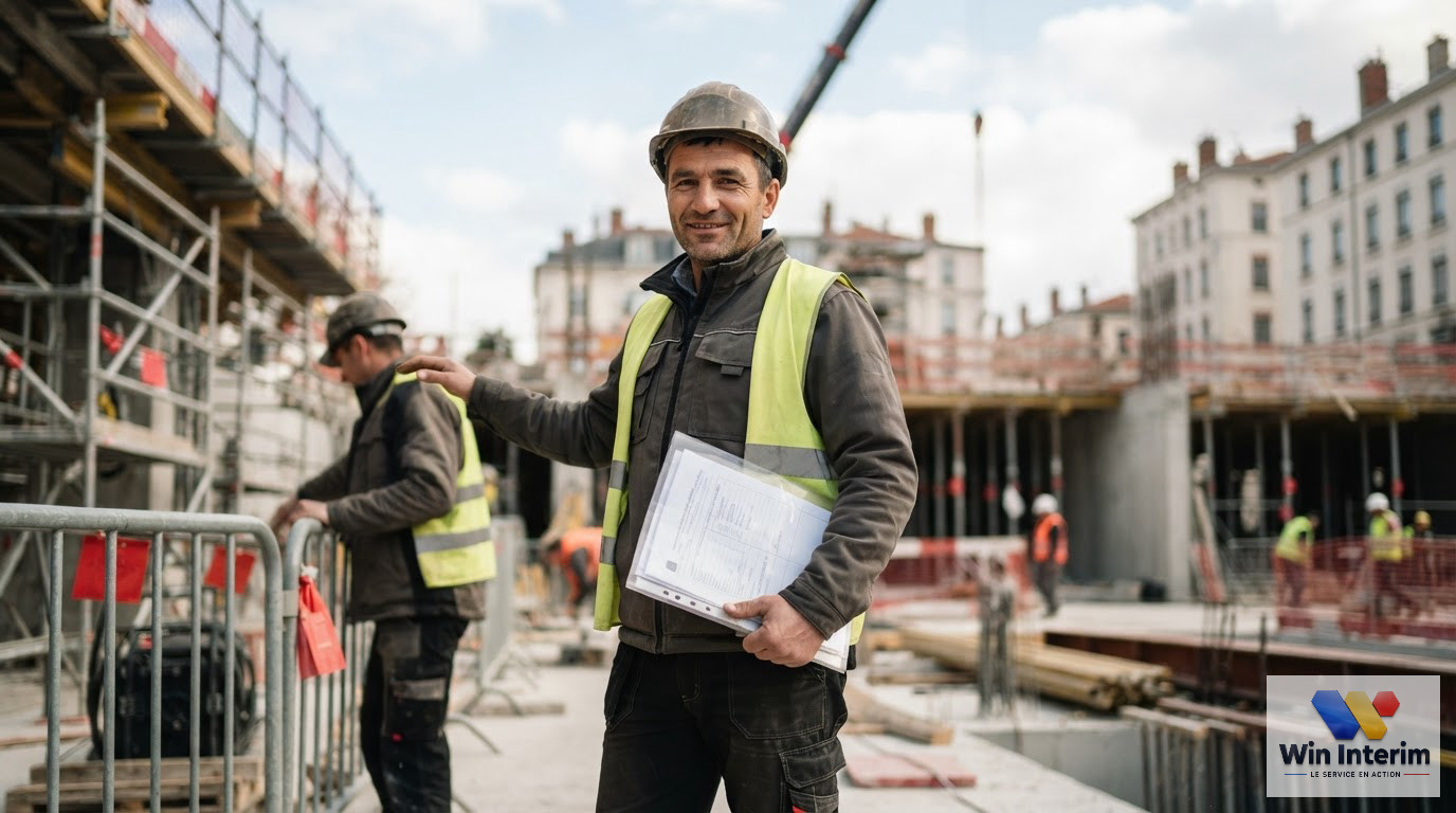 Un ouvrier étranger sur un chantier en France en mission détachée.