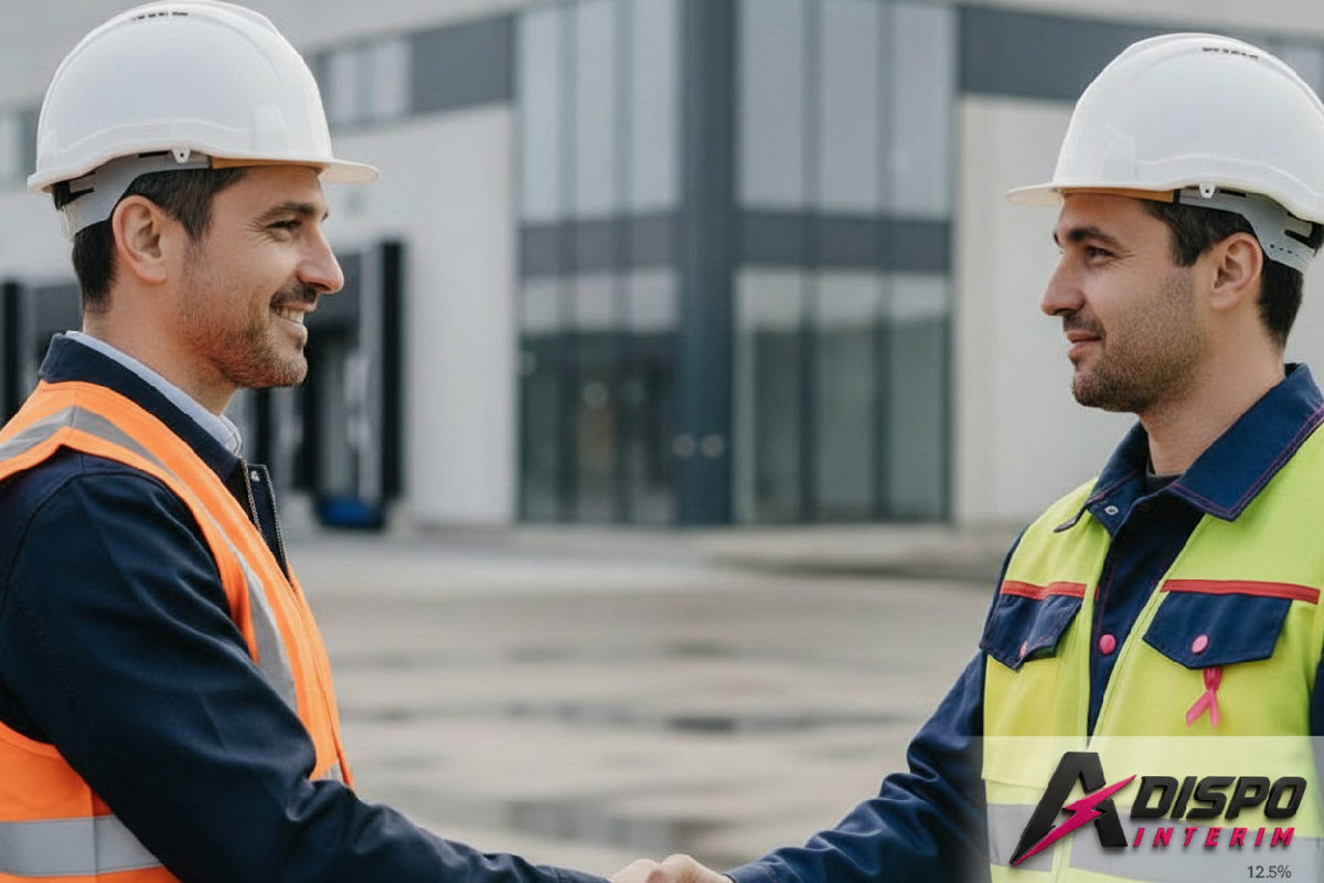 Chef de chantier français saluant un ouvrier roumain.