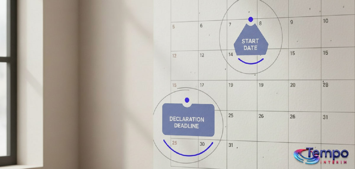 Calendrier montrant les dates clés pour la déclaration SIPSI.