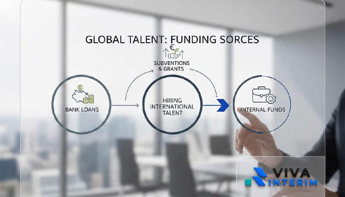 Infographie : sources de financement pour le recrutement international.