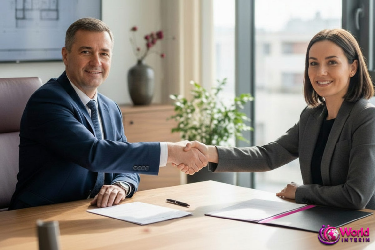 Poignée de main officialisant un partenariat entre entreprise et agence.