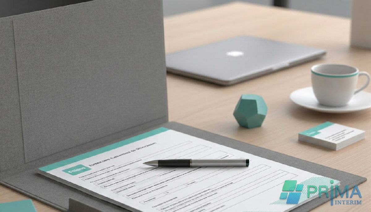 Documents de recrutement pour travailleurs européens sur un bureau.