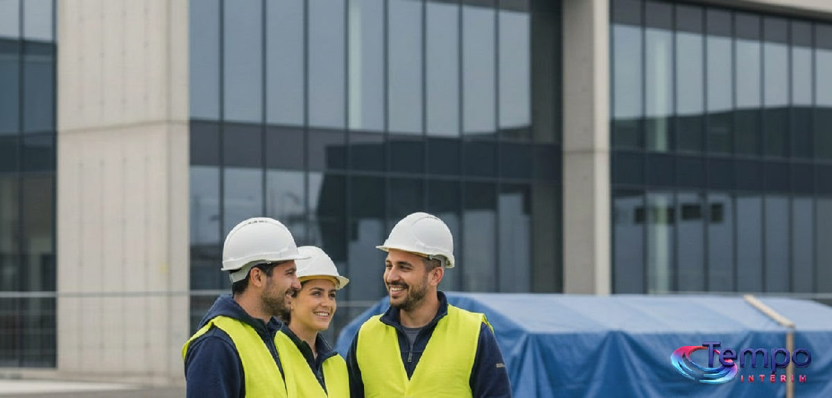 Travailleurs intérimaires roumains sur un site industriel en France.