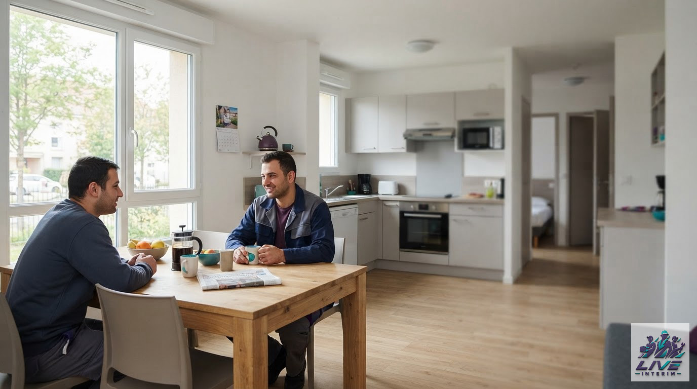 Logement moderne et confortable destiné aux travailleurs détachés sur un site.