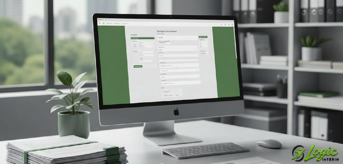 Bureau des RH avec documents et formulaires de détachement.