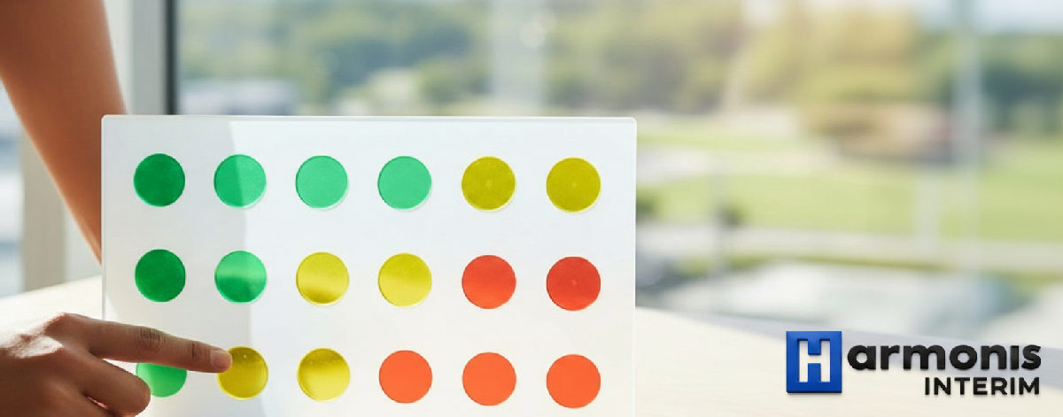 Tableau de suivi de formation avec indicateurs de couleur pour un travailleur.