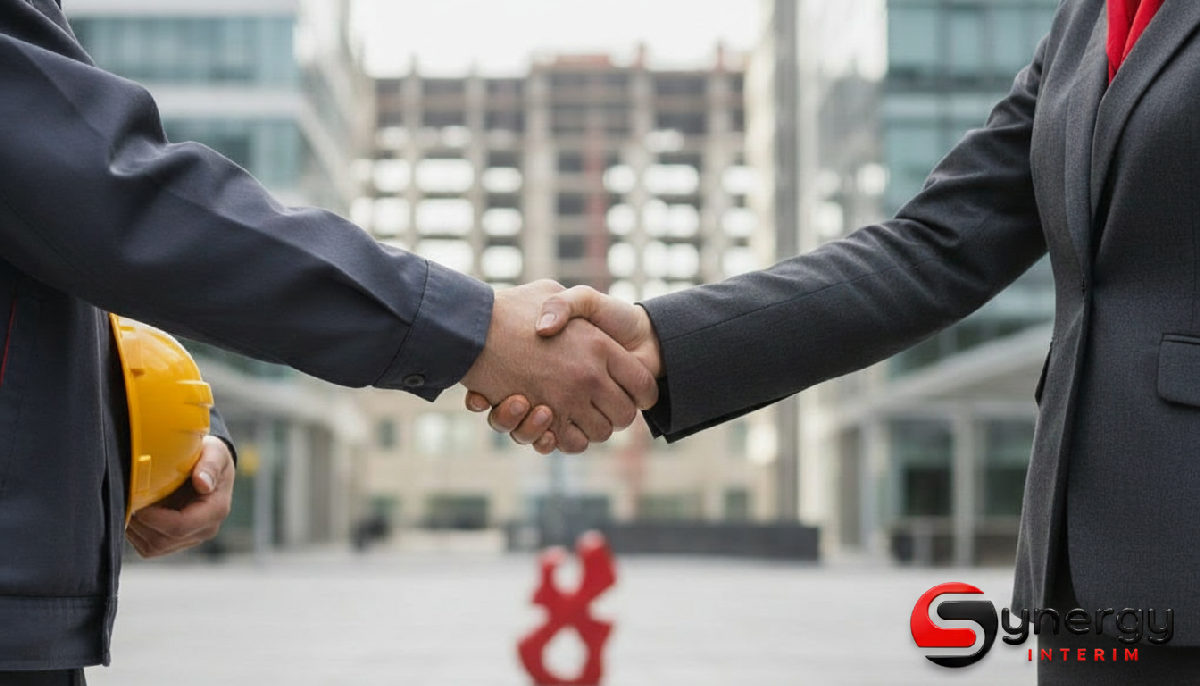 Détachement ou intérim : quel cadre juridique ? 1 Poignée de main entre professionnels de secteurs variés, symbolisant le recrutement.