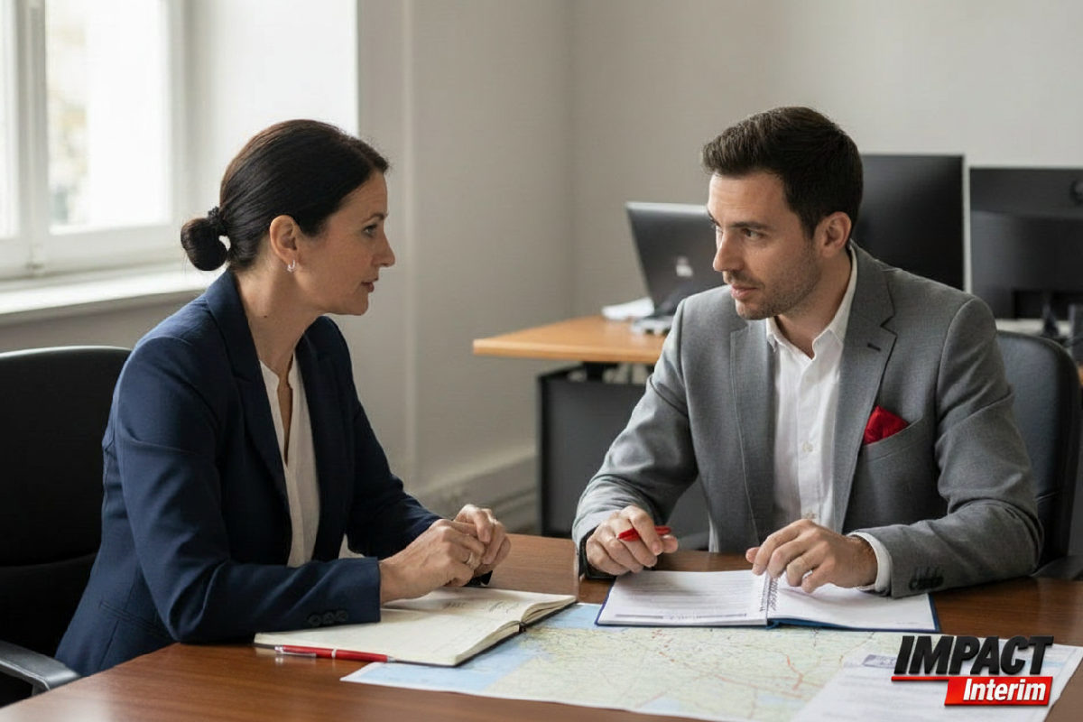 Réunion RH et consultant pour la logistique des techniciens roumains.