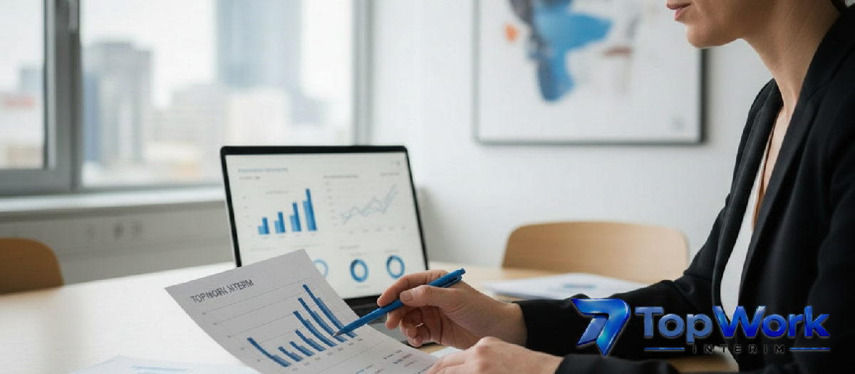 Responsable RH analysant des tableaux de coûts.