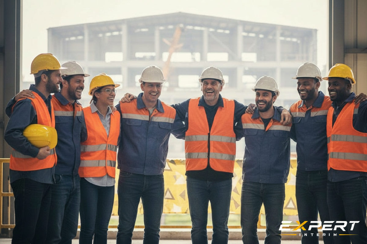 Employés divers célébrant une réussite, symbolisant la rétention.
