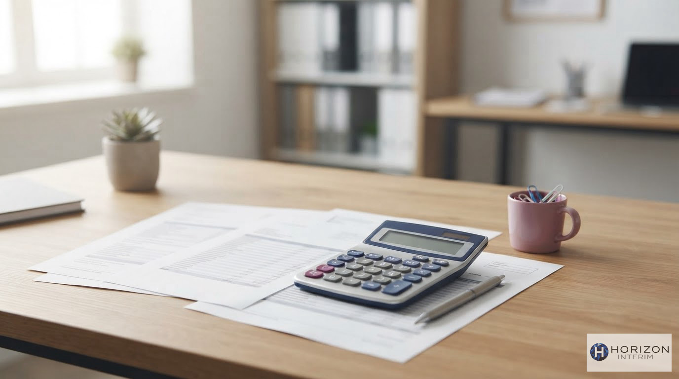 Un bureau avec des documents administratifs et une calculatrice pour la gestion.