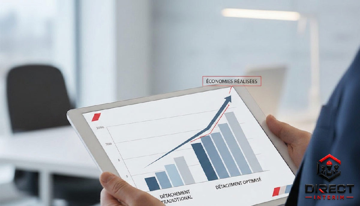 Graphique financier comparant les économies sur détachement.