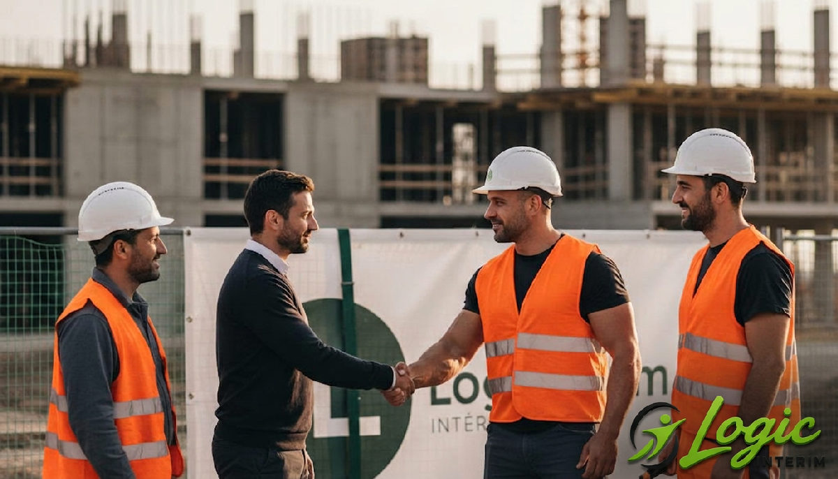 Travailleurs qualifiés roumains sur un chantier de construction en France.