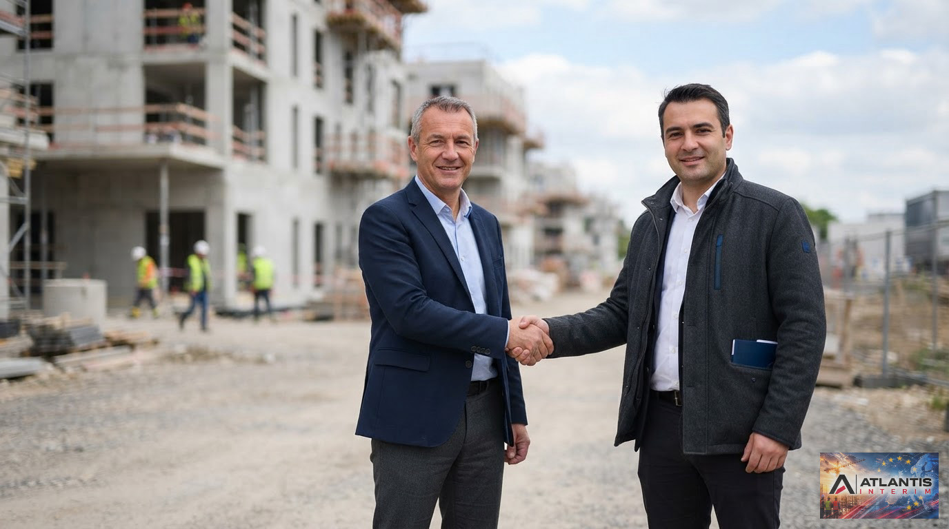 Une poignée de main entre un dirigeant et un responsable d'agence.