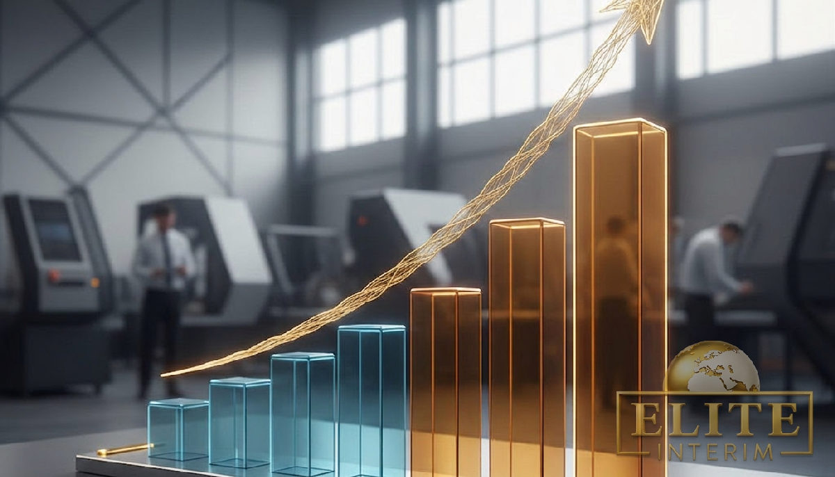 Graphique montrant l'augmentation de productivité industrielle.