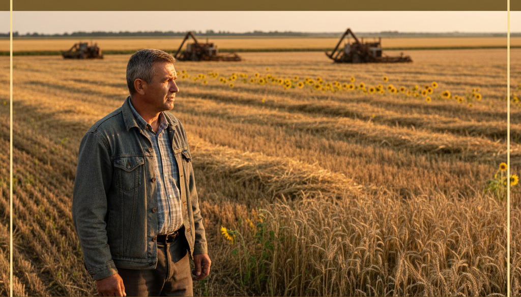 pénurie main d'œuvre agricole bulgarie - Un agriculteur bulgare inquiet dans des champs partiellement non récoltés.
