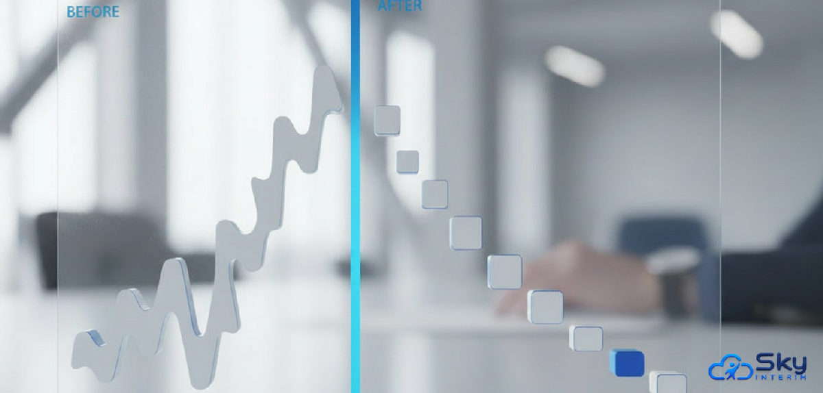 Graphique comparant le turnover avant et après une intervention.