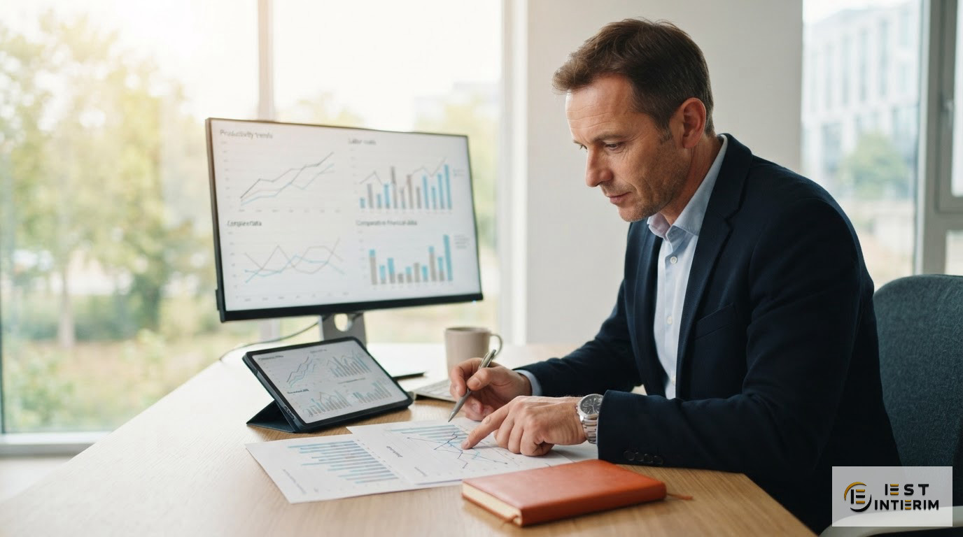 Un gestionnaire analysant des graphiques de performance et de coûts en entreprise.