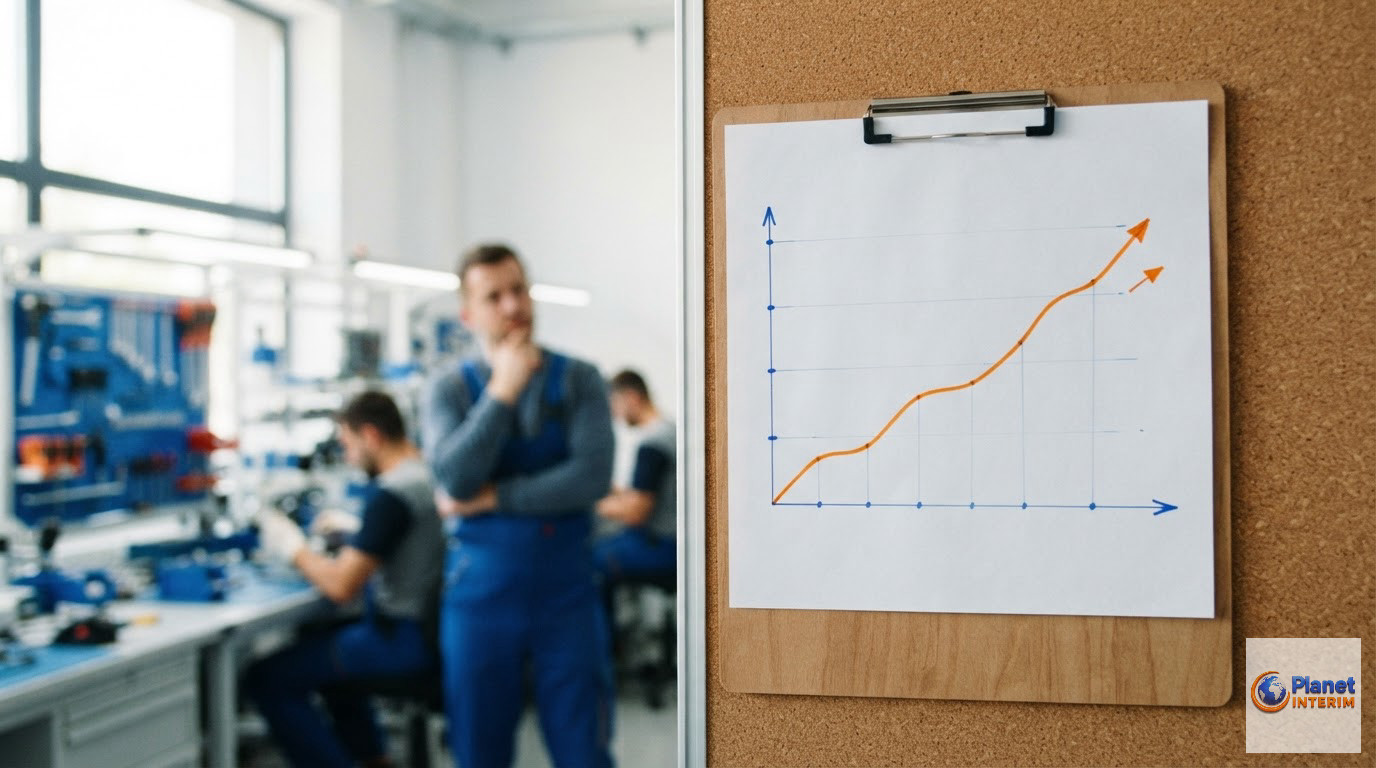 Un graphique montrant l'augmentation de la productivité d'une équipe technique.