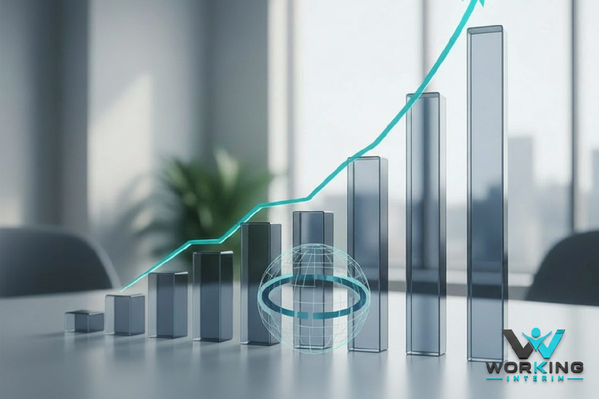 Graphique financier : retour sur investissement positif du recrutement.