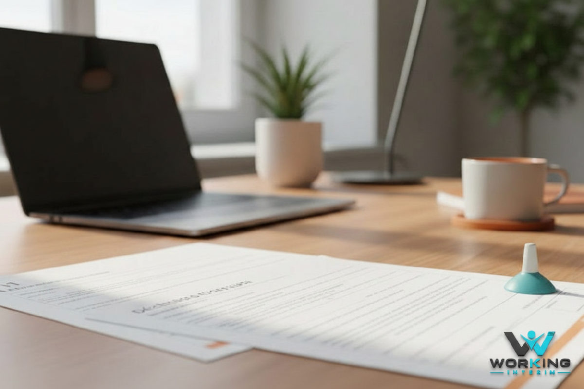 Gros plan sur des documents administratifs (A1, SIPSI) pour l'intérim bulgare.