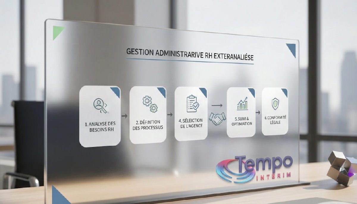Infographie : étapes clé de la gestion RH externalisée.